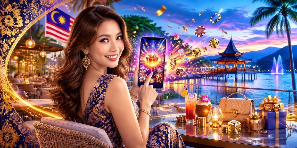 Pengguna Malaysia menggunakan telefon pintar berbatik untuk menyertai loteri dalam talian 6800